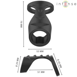 Intense - Theo Anel De Silicone Duplo Para Pénis Modelo 3 Preto