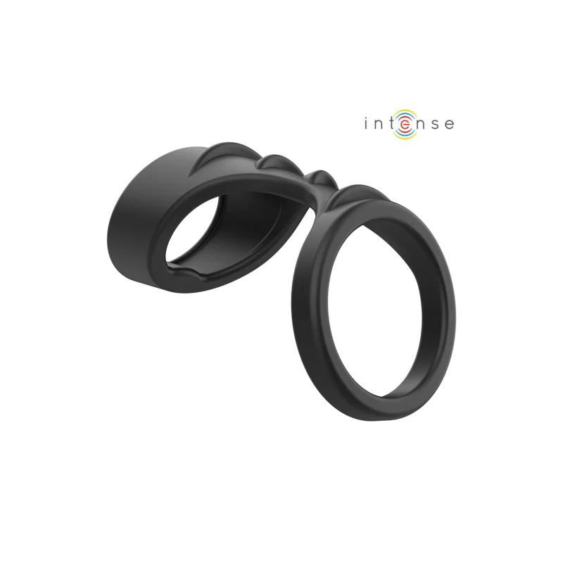 Intense - Theo Anel De Silicone Duplo Para Pénis Modelo 3 Preto