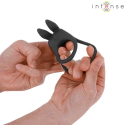 Intense - Sam Vibrador Anel Duplo Pénis 10 Vibrações Preto
