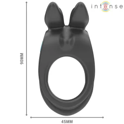 Intense - Sam Vibrador Anel Duplo Pénis 10 Vibrações Preto