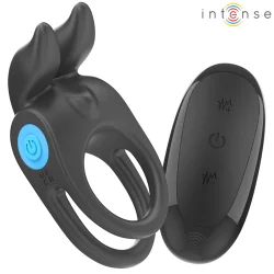 Intense - Sam Vibrador Anel Duplo Pénis 10 Vibrações Preto
