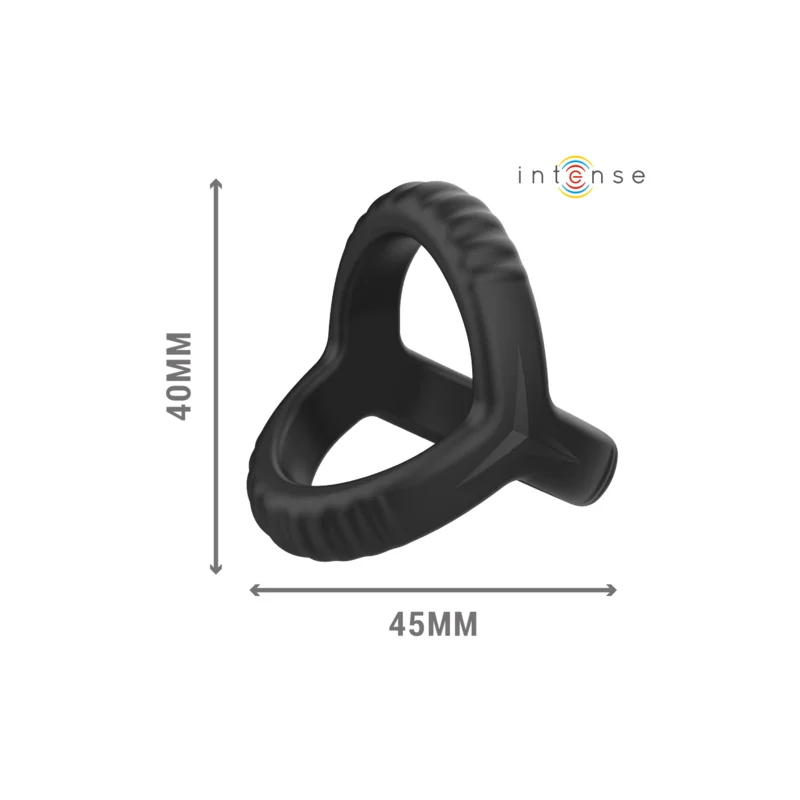 Intense - Carson Anel De Pênis Duplo De Silicone Preto Modelo 4