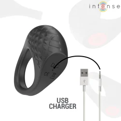 Intense - Clover Vibrador Anel Pénis 10 Vibrações Preto