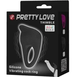 Pretty Love - Thimble Anel Vibrador Preto