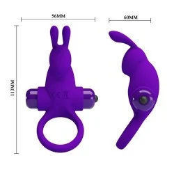 Pretty Love - Anel Vibrador I Coelho Para Pénis Roxo