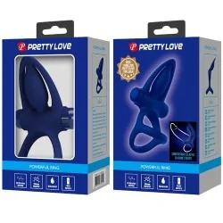 Pretty Love - Mat Anel Duplo Com Vibrao E Estimulador Azul
