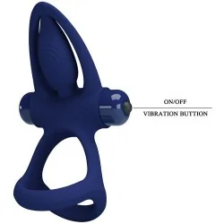 Pretty Love - Mat Anel Duplo Com Vibrao E Estimulador Azul