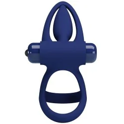 Pretty Love - Mat Anel Duplo Com Vibrao E Estimulador Azul