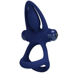 Pretty Love - Mat Anel Duplo Com Vibrao E Estimulador Azul