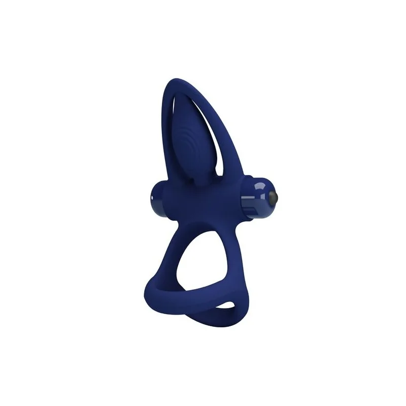 Pretty Love - Mat Anel Duplo Com Vibrao E Estimulador Azul