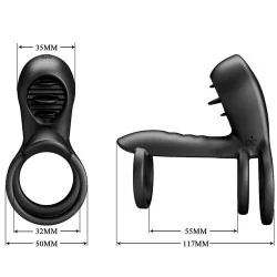 Pretty Love - Bainha De Penis Jammy 12 Vibrações Com Língua De Silicone Recarregável
