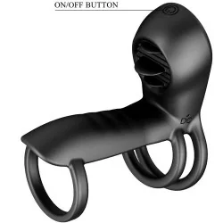 Pretty Love - Bainha De Penis Jammy 12 Vibrações Com Língua De Silicone Recarregável