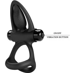 Pretty Love - Anel Vibrante 10 Vibrações Silicone Preto