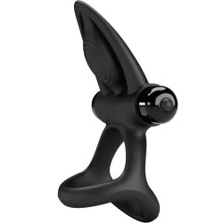 Pretty Love - Anel Vibrante 10 Vibrações Silicone Preto
