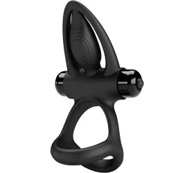 Pretty Love - Anel Vibrante 10 Vibrações Silicone Preto