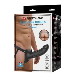Pretty Love - Landon Black Vibrating Strap-on