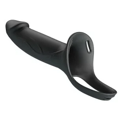 Pretty Love - Landon Black Vibrating Strap-on