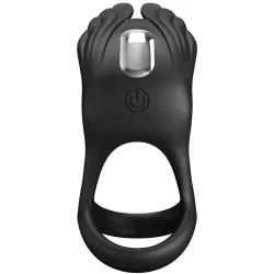 Pretty Love - Silas Anel Para Pênis Vibrante 7 Vibrações Silicone Preto