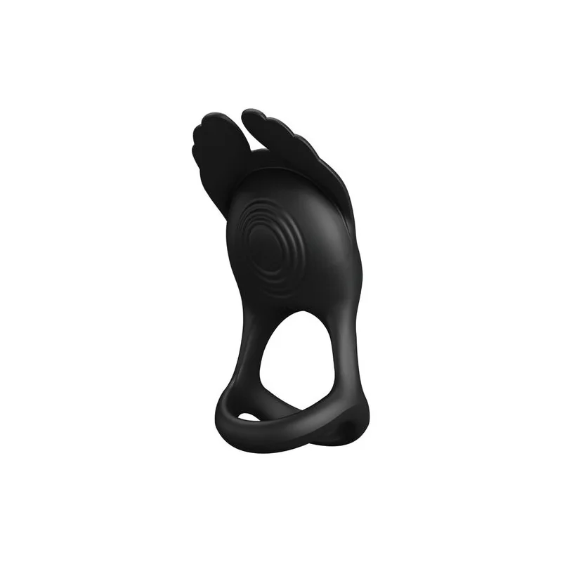 Pretty Love - Silas Anel Para Pênis Vibrante 7 Vibrações Silicone Preto