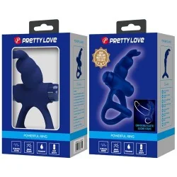 Pretty Love -  Luchito Anel Vibrante Duplo Coelho Azul