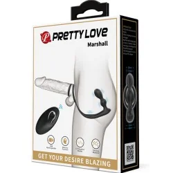 Pretty Love - Anel Para Penis Marshall Com Plug Anal Vibratório Com Controle Remoto