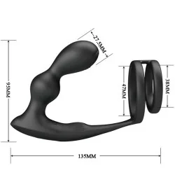 Pretty Love - Anel Para Penis Marshall Com Plug Anal Vibratório Com Controle Remoto