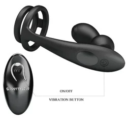 Pretty Love - Anel Para Penis Marshall Com Plug Anal Vibratório Com Controle Remoto
