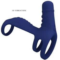 Pretty Love - Anel Vibrante Elish Com Extenso Azul