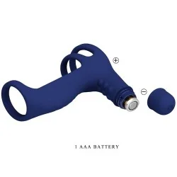 Pretty Love - Anel Vibrante Elish Com Extenso Azul