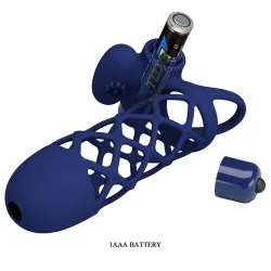 Pretty Love - Giann Anel Vibrador Com Bainha De Silicone Azul