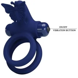 Pretty Love - Jamele Anel Duplo Com Estimulador De Vibrao E Borboleta Azul