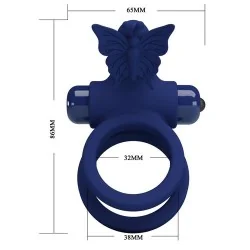 Pretty Love - Jamele Anel Duplo Com Estimulador De Vibrao E Borboleta Azul