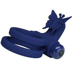 Pretty Love - Jamele Anel Duplo Com Estimulador De Vibrao E Borboleta Azul