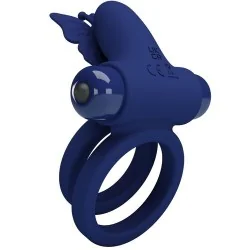 Pretty Love - Jamele Anel Duplo Com Estimulador De Vibrao E Borboleta Azul