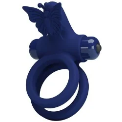 Pretty Love - Jamele Anel Duplo Com Estimulador De Vibrao E Borboleta Azul