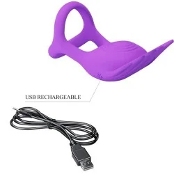 Pretty Love - Silas Anel Para Pênis Vibrante 7 Vibrações Silicone Roxo