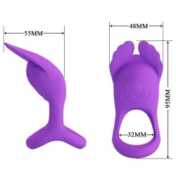 Pretty Love - Silas Anel Para Pênis Vibrante 7 Vibrações Silicone Roxo
