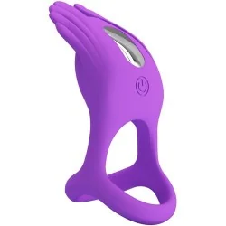 Pretty Love - Silas Anel Para Pênis Vibrante 7 Vibrações Silicone Roxo