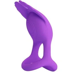 Pretty Love - Silas Anel Para Pênis Vibrante 7 Vibrações Silicone Roxo