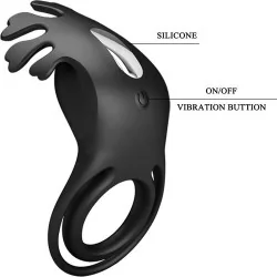 Pretty Love - Anel Vibrador Ruben 7 Vibrações Silicone Preto