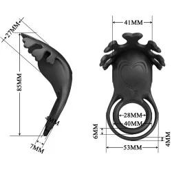 Pretty Love - Anel Vibrador Ruben 7 Vibrações Silicone Preto