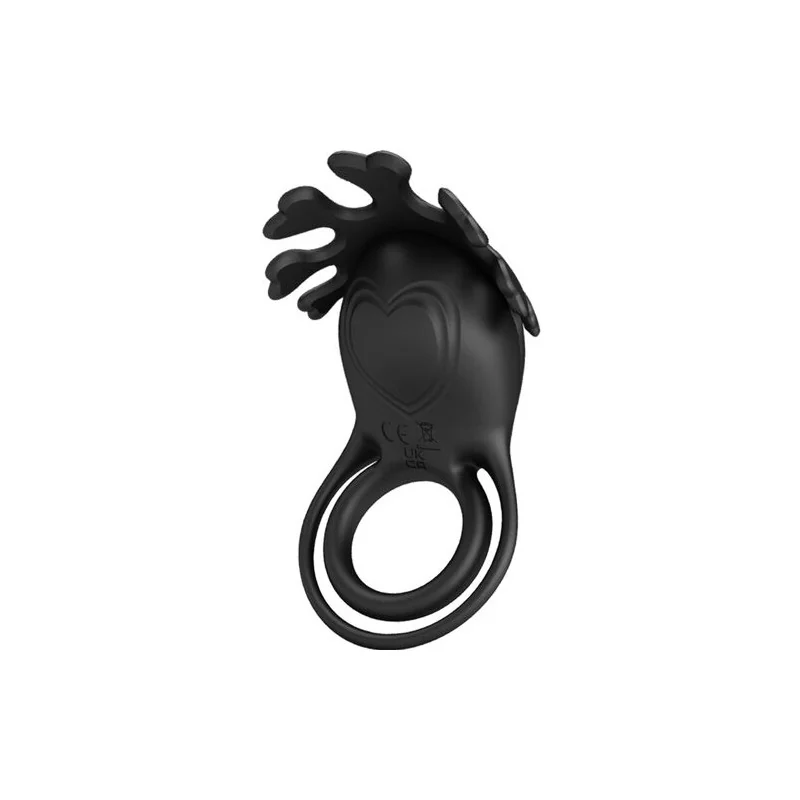 Pretty Love - Anel Vibrador Ruben 7 Vibrações Silicone Preto