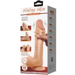 Pretty Love - Série Sliding Skin Dildo Realístico Com Ventosa Deslizante Pele De Controlo Remoto Carne 24 Cm