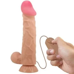 Pretty Love - Série Sliding Skin Dildo Realístico Com Ventosa Deslizante Pele De Controlo Remoto Carne 24 Cm