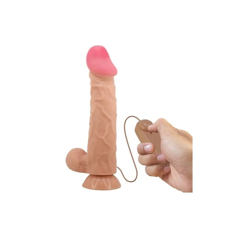 Pretty Love - Série Sliding Skin Dildo Realístico Com Ventosa Deslizante Pele De Controlo Remoto Carne 24 Cm
