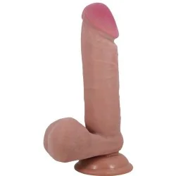 Pretty Love - Série Sliding Skin Dildo Realístico Com Ventosa Deslizante Pele Marrom  20,5 Cm