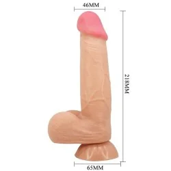 Pretty Love - Série Sliding Skin Dildo Realístico Com Ventosa Deslizante Pele Controlo Remoto Carne 21,8 Cm