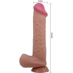 Pretty Love - Série Sliding Skin Dildo Realístico Com Ventosa Deslizante Pele Marrom 26 Cm