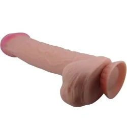 Pretty Love - Série Sliding Skin Dildo Realístico Com Ventosa Deslizante Pele Marrom 26 Cm