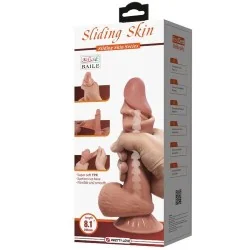 Pretty Love - Série Sliding Skin Dildo Realístico Com Ventosa Deslizante De Pele Marrom 21,8 Cm
